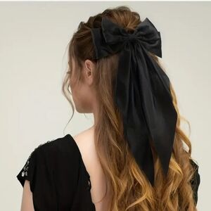 Sophisticated Black Satin Hair Bow